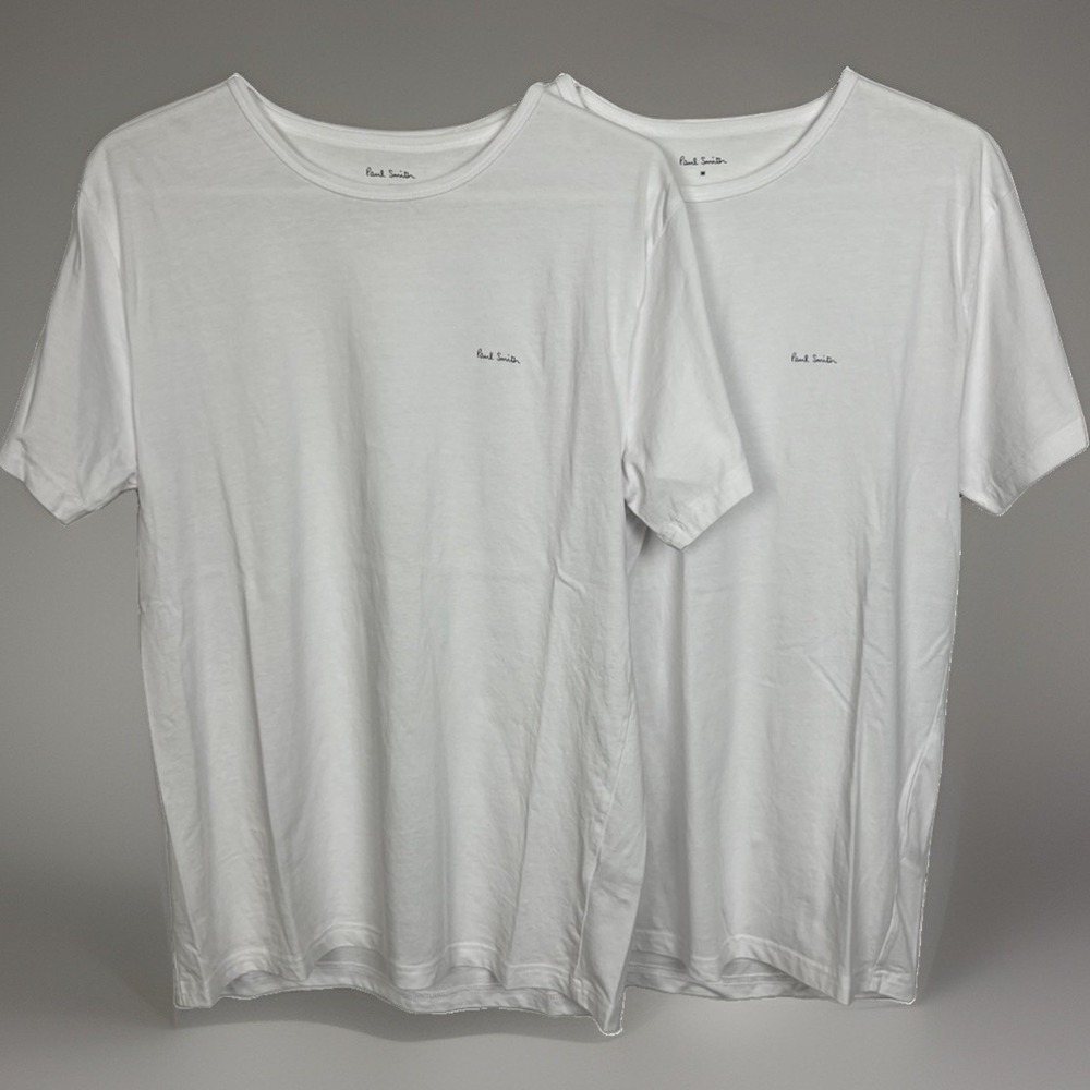 Paul Smith Signature Logo Organic Cotton Lounge T-Shirt Men's M White 2-Pack New